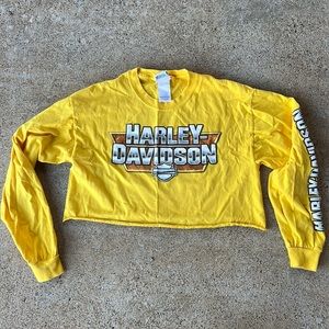 Long Sleeve Crop Harley Davidson T